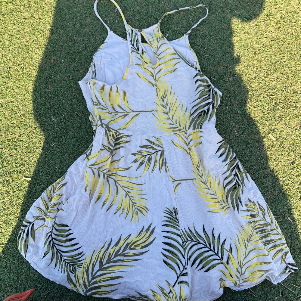 Altar'd State Cream and Yellow Leaf Print Romper botanical flowers embellished S - Picture 7 of 8